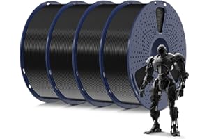 SUNLU Negro PLA Filamento Bundle, PLA Filamento Impresora 3D de 1,75 mm, Precisión Dimensional +/- 0,02 mm, Apto Para la Mayoría de las Impresoras 3D FDM, 1KG de Filamento 3D, 4KG en Total, 4Pcs.