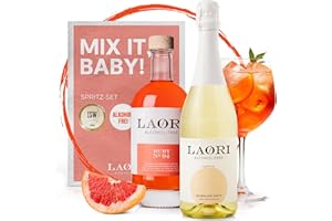‎LAORI Laori Spritz-Bundle alkoholfrei | 750 ml Sparkling White (Alkoholfreier Sekt) | 500 ml Ruby No 4 (Alkoholfreier Spritz) | Perfekt für alkoholfreie Cocktails | Vegan & kalorienarm