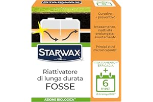 STARWAX - riattivatore per fosse biologiche e vasca condensagrassi - sblocca e garantisce una manutenzione continua della fossa biologica - azione biologica - 500g - Lunga durata