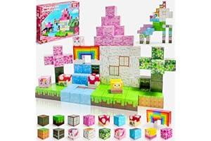 Lubibi Magnetyczne Klocki, 100 Elementów，Edukacyjna Zabawki Konstrukcyjna，Zabawki Sensoryczne Stem Montessori, Kreatywne Zabawki Dla Dzieci W Wieku，Idealny Prezent Dla Chłopca I Dziewczynki