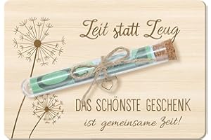 DREAKU Zeit statt Zeug, Zeit Statt Zeug Gutschein Geldgeschenke Verpackung mit Reagenzgläser Lustige Geldverpackung, Wunscherfüller Pusteblume Holz für Geburtstag Hochzeit Jugendweihe (Zeit statt zeug)
