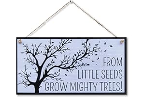 CARISPIBET From little seeds grow mighty trees! Home Signs Inspirational and Cute Decoration Signs with says house decorative placche 15,2 x 30,5 cm