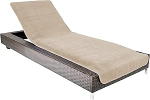 Brandsseller Housse de Protection pour Chaise Longue 75x200 cm – Serviette en Tissu éponge 100% Coton – Lavable, antidérapante, certifiée Öko-Tex 100 – Taupe/Gris