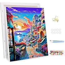 MEIYUDA Kit de peinture par numéros pour adultes avec cadre Fleurs du matin - Kit de peinture à l'huile peint à la main pour débutants et adultes - Avec 3 pinceaux et