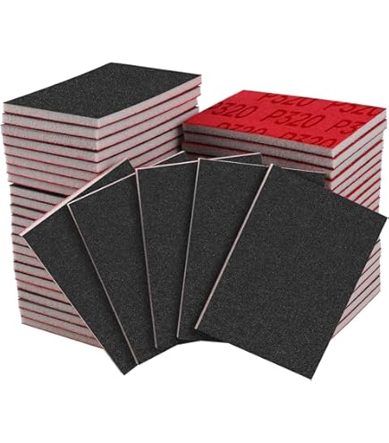 Kit 21 Spugne Abrasive Grana 280 - 20 Blocchi Lavabili 120x100x12 Mm + 1 Pennello Per Legno, Metallo E Vernice - Foto 6