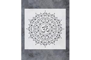 G GSS DESIGNS GSS Designs OM-Mandala-Schablone, 30,5 x 30,5 cm, Malschablone für Holz, Wand, Möbel, Bodenfliesen, Stoff (SL-063)