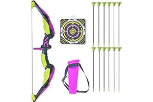 HYNXM Bow and Arrow Set Kids, Boys Toys Age 3 4 5 6 7 8 9 10 11 12, Comes 12 Suction Cup Bows, 1 arrow target and Quiver for Outdoor Archery Game Sports for Boys and Girls