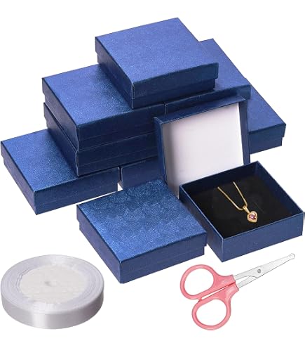 12 Scatole Portagioie Regalo TRIXES – Lusso Con Inserti In Schiuma E Nastrino – Colori Misti (Rosso, Rosa, Verde, Azzurro)