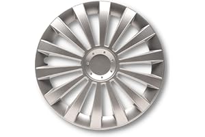 ALBRECHT AUTO-ZUBEHÖR Albrecht 13 pouces argent enjoliveurs pour jantes en acier - Meridian enjoliveur de roue en plastique avec peinture en couches - Enjoliveurs dans l'emballage d'origine Albrecht - Fabriqué en UE