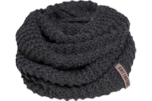 KNIT FACTORY - Alex Loop Schal - Schlauchschal - Winterschal - Rundschal - Herrenschal - Damenschal - Wollschal - Grob gestrickten Rippenmuster - Für Damen und Herren
