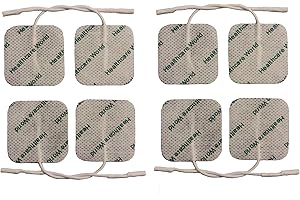 HEALTHCARE WORLD Tens Electrode Pads 4x4cm Square (8 pcs) Small Targeted Pain Relief Electrodes for TPN, Tenscare, Neurotrac, Flexi Machines Good for Knee, Hip, Back, Leg, Muscle and Joint Pain Relief