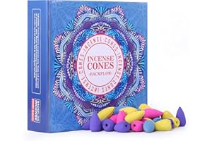 HERBTALE 160 Pcs Backflow Incense Cones Ocean Lavender Jasmine Rose for Yoga Gift & Meditation