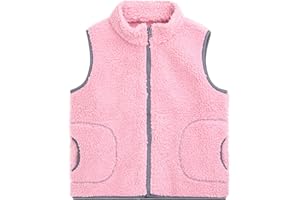 ANIMQUE Baby Kinder Verdicken Fleeceweste Jungen Mädchen Farbblock Weste Stehkragen Reißverschluss Ärmellose Winter Kinderjacke