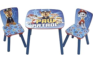 FAMILIE24 3tlg. Paw Patrol Kindersitzgruppe Tisch + 2X Stuhl Sitzgruppe Kindertisch Maltisch Sitzgruppe Kindertisch