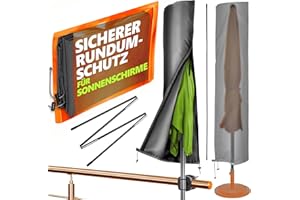 4SMILE Funda para Parasol - Compatible con Modelos Redondos de hasta Ø 300 cm y Rectangulares de 250x150 cm - Protector para Terraza, Jardín y Playa
