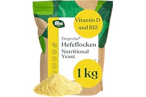 Engevita Hefeflocken 1kg by Bon Vegan | Nutritional Yeast Flakes | Alternative für veganer Käse wie Parmesan | Nährhefe mit Vitamin D, des B-Komplexes und Zink | Gluten- und gentechnikfrei