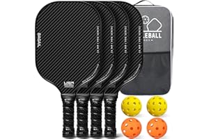 BAGAIL Pickleball Schlägerset, Pickle-Ball Schläger mit 4 Bällen, leicht – hohe Stoßdämpfung – ergonomisch, geeignet für Pickleball-Spiele im Innen- und Außenbereich