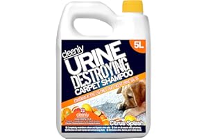 Cleenly Urine Destroying Enzyme Pet Carpet Shampoo Cleaning Detergent (5 Litres) - Digests Urine Salts - Gets Rid of Urine, Vomit, and Faeces Stains