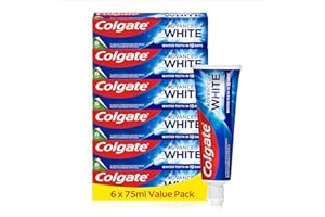 COLGATE Colgate Advanced White pasta do zębów 75 ml, pasta do zębów do wybielania zębów, udowodnione klinicznie rozjaśnianie, rozjaśnia w ciągu 10 dni, z aktywnymi kryształkami do mikroczyszczenia