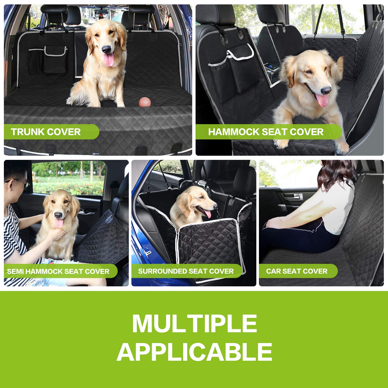 Pecute Dog Car Seat Cover 100 Waterproof,Rear Seat Covers for Dogs