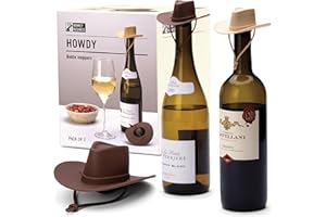 Monkey Business Tappi per vino in silicone, divertenti tappi a forma di cappello da cowboy, sigilla la bottiglia e mantiene il vino fresco, graziosi accessori per vino, gadget da cucina, confezione da