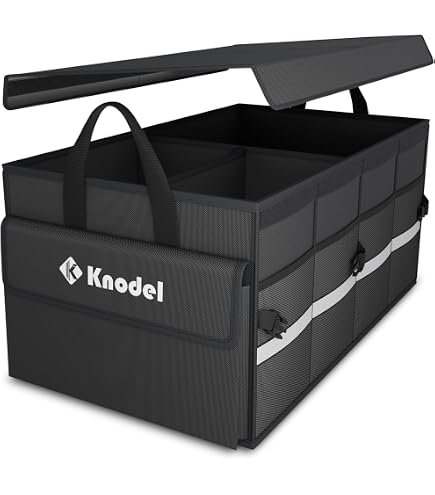 Organiseur Pliable Coffre Voiture Tissu Oxford Multi-Compartiments Avec Bande Réfléchissante - Sac Étanchéité