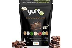 YUÏT - Substitut de repas - Shake protéiné - 35g de protéines en poudre + Probiotiques - Aliment 100% naturel - Shake diététique rassasiant - Supplément vitamines, minéraux - Chocolat - 1kg