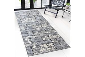 ‎CASA PURA casa pura Teppichläufer mit Muster - maßgefertigter Teppich Läufer für Küche, Flur & Wohnraum - Mannheim Grau (80 x 100 cm)