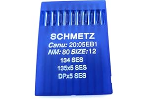 EVERNICE Lot de 20 aiguilles 134 SES 135 x 5 Dpx5 pour machine à coudre industrielle (12/80)