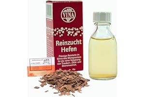 ALCOFERMBREW Portwein Weinhefe 28ml für 100L - Vina Wein Hefe, Hefe für Wein, Wein Flüssighefe, Gärhefe, Eichenholz Chips