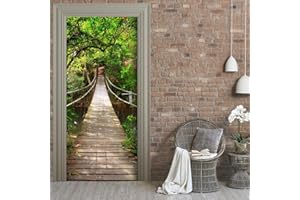 ‎STICKERPROFIS Stickerprofis Türtapete selbstklebend TürPoster - SEILBRÜCKE - 3D Türaufkleber Türfolie