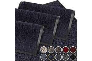GadHome Tapis de Porte, Bleu 40x60 cm |Tapis de Porte extérieur, imperméable, Lavable, Tapis Robuste antidérapant, retient la poussière, paillasson, Couloir, entrée, Cuisine, Chambre