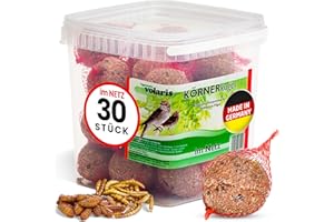 Eggersmann volaris Lot de 30 Boules de Graisse protéinées avec Filet de 2,7 kg | Boule de Grains pour Oiseaux Sauvages | Nourriture complète Riche en nutriments pour Toutes Les espèces d'oiseaux