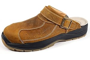 EuroRoutier Premium Leather Tucson Brown, Drewniaki, Klapki Ochronne Z Certyfikatem SB + A + E + FO + SRC