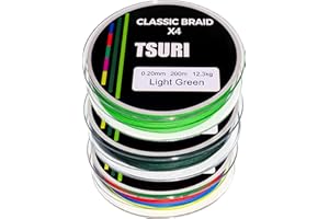 Tresse de pêche 4 brins 20/100 12/100 6/100 150m 200m Multicolore Vert carnassier mer brochet Truite