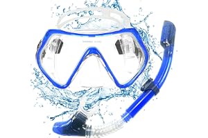 POPOYU Snorkelset vuxna, snorklingsmask vuxen, 180° panorama anti-dimma snorkelmask med torr toppventil, anti-dimma anti-läck