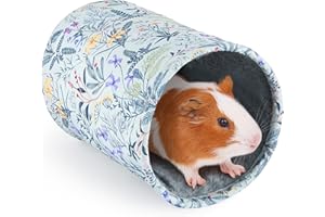 Hedgeink Guinea Pig Tunnel Canvas Rabbit Tube and Tunnels Washable Rat Hides Portable Hamster Hideout Soft Ferret Hideaway for Playing Resting Guinea Pig Accessories for Bunny Hedgehogs