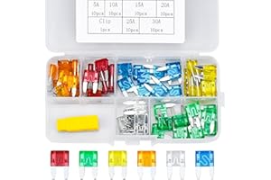 ATOTOP Micro Car Fuses, Mini Automotive Fuse, Assorted Auto Standard Blade Fuses Replacement Kit 5A/10A/15A/20A/25A/30A with Storage Case and Fuse Clip for Cars, Trucks, Motorcycles (Mini Blade Fuse)