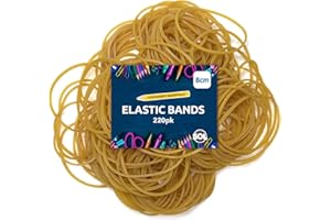 SOL 220pk Elastic Bands, 8cm Thick Brown Rubber Brands for Office & Stationery Use, Durable High Stretch for Bundling Papers & Organizing Items, Provides Secure Binding, Strong & Flexible Various Uses