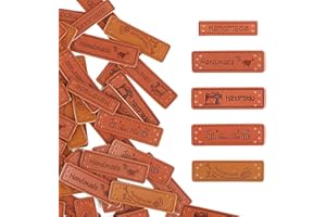 VINFUTUR Etichette Cucito in Pelle Etichette a Mano Tag per Vestiti Handmade Abbigliamento Cucito Craft Fai Da Te