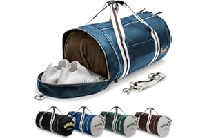 Sac de Sport Nolim-it - Vintage - Simili Cuir - Sac bandoulière Homme - Pliable - Compartiment Chaussures - Sac Voyage Cabine - Résistant à l’Eau - 60x30x30cm - Medium 54L - Duffel Bag - Musculation