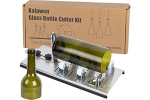Kalawen Tagliavetro Bottiglie Professionale Diamante Taglierino Vetro Collo Bottiglia di Vino Birra Acciaio Inossidabile Strezzo Taglierina DIY Fai da Te DIY Cutter Kit, Versione Nuova