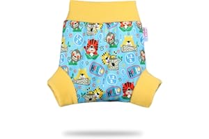 ‎PETIT LULU Petit Lulu Überhose (Schlupfüberhose) Größe S (4-7 kg) für Höschenwindeln (Dschungel in der Schule)
