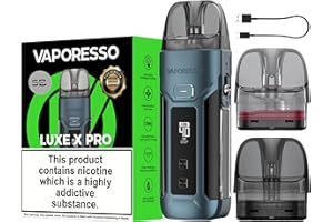 SURVIVAL BOYZ Vaporesso Luxe X Pro Vape Kit [Blue] - Available in 7 colours - 1500mAh Battery, Type-C Fast Charge, 40W Output, 0.42" OLED, Anti-Leak - Works with Luxe X, XR Pods & GTX coils - No Nicotine