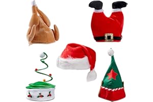 THE TWIDDLERS - 5 Funny Christmas Party Hats for Adults & Kids – Hilarious Festive Novelty Designs, Perfect for Xmas Fancy Dress & Holiday Celebrations