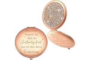 Namalu Inspirierender Kompaktspiegel für Frauen Kollegin Dankeschön Geschenk Klein Taschenspiegel mit Vergrößerung Schminkspiegel Abschiedsgeschenk für Kollegen Mitarbeiter Lehrer, Rosegold