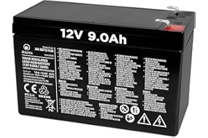 Atlantis batteria piombo 12v 9 ah ermetica (VRLA), adatta per UPS Gruppi di Continuità, Videosorveglianza, Sistemi di allarme, mobilità elettrica, giocattoli, attacco faston F2 6,3mm, A03-BAT12-9.0A