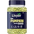 Livyor Raw Pumpkin Seeds for eating - 200 gm | Raw, Unroasted | Rich in Protein | High Fiber Seeds | Healthy Snack | 1 Jar Pack