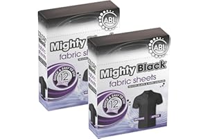 ABL SUPPLIES Black Colour Fabric Sheets | Colour Restorer to Black Faded Clothes | Revives Black and Dark Colours 2 Pack