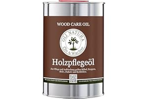 OLI NATURA ÖLE & WACHSE OLI-NATURA Holz-Pflegeöl für innen (geeignet für Möbel, Treppe, Parkett und Holz-Boden), 1 Liter, Farblos/natur